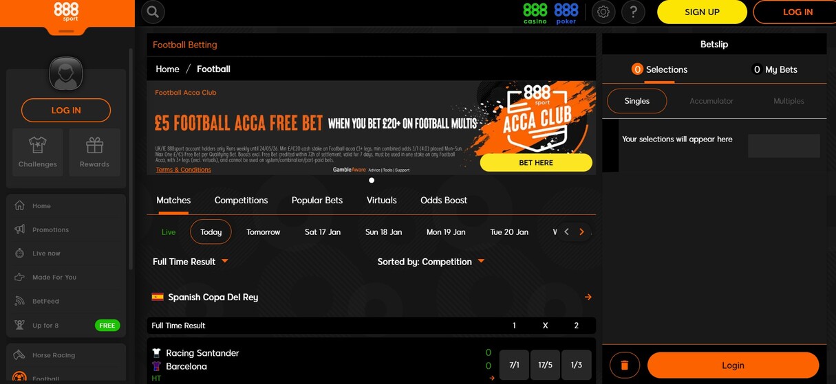 Homepage 888sport Sportsbook UK pc