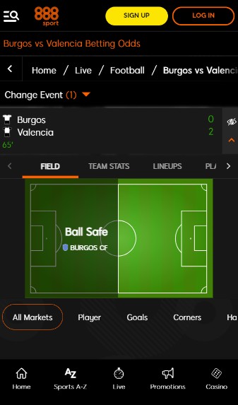 In play betting 888sport Sportsbook UK