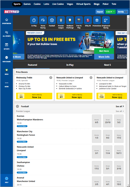 Betfred Homepage