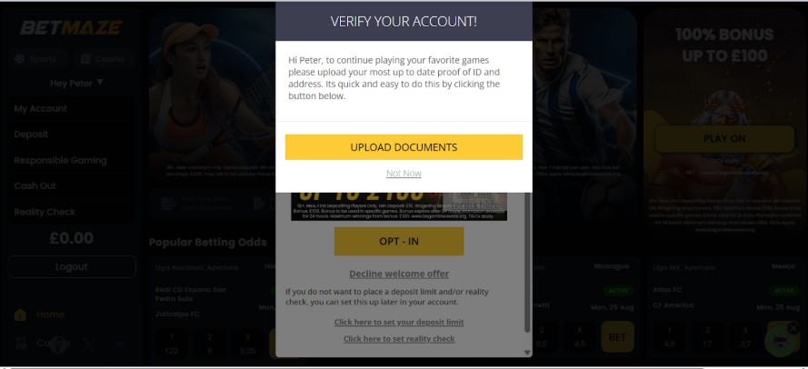 Betmaze Registration step4