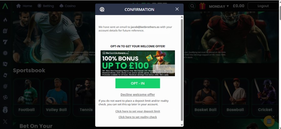 Alfobet Sports Uk Registration Step4