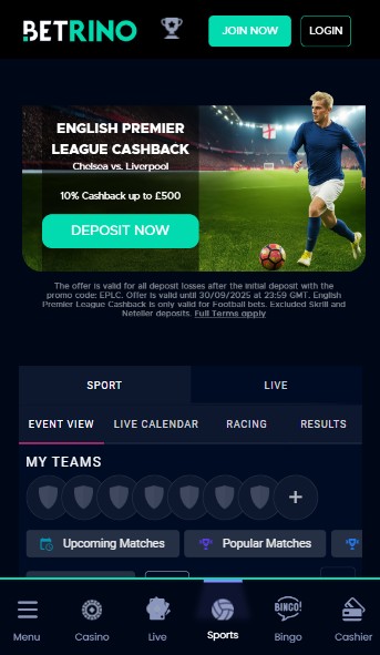 Betrino Sports UK Homepage