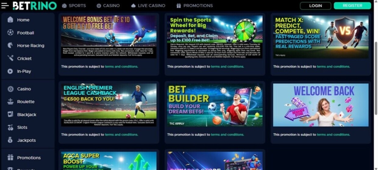 Betrino Sports UK Promotions