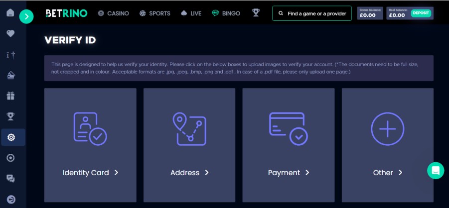 Betrino Sports UK Registration Step5