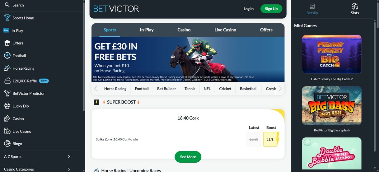 Betvictor Homepage Sport UK