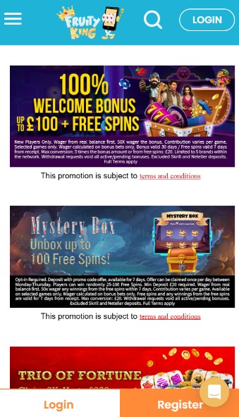 Fruity King Sports UK Promotions