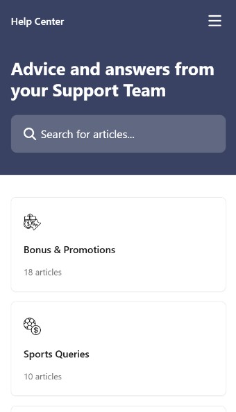 Help Center Betrino Sports UK mobile