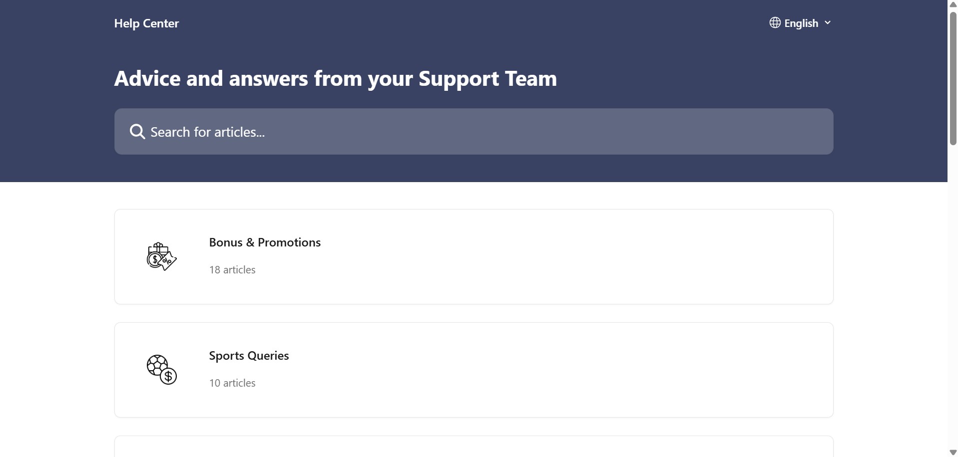 Help Center Betrino Sports UK