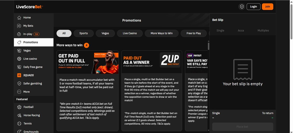 Livescorebet Promotions UK Sport