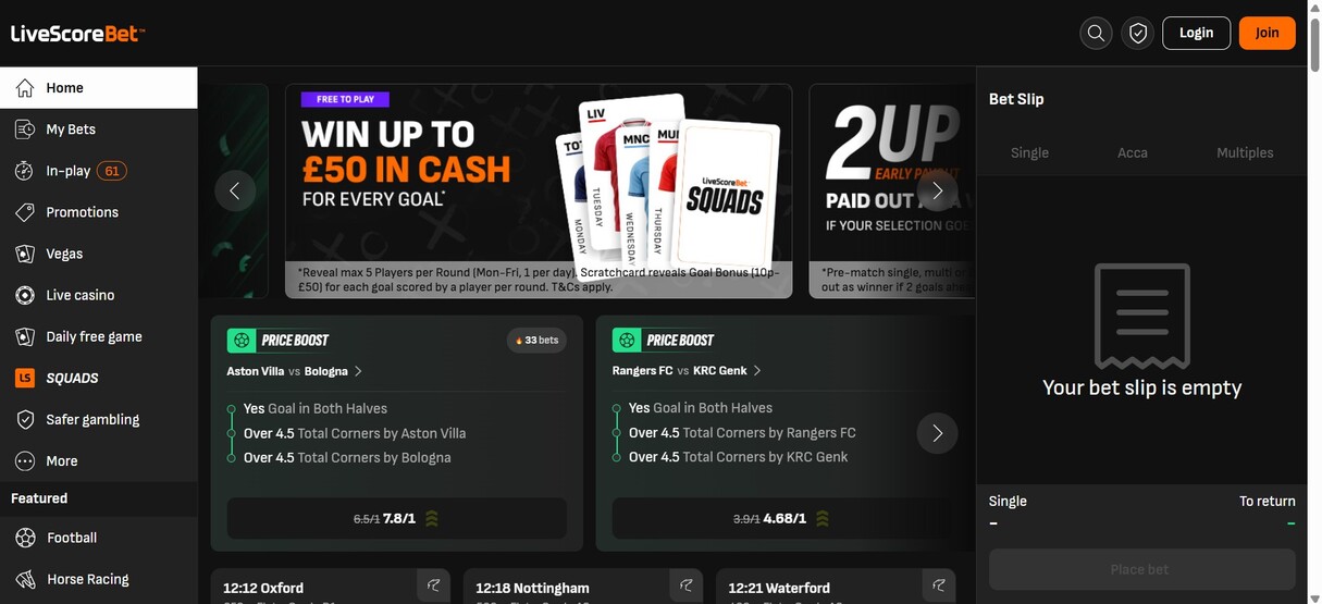 Livescorebet Sports UK Homepage