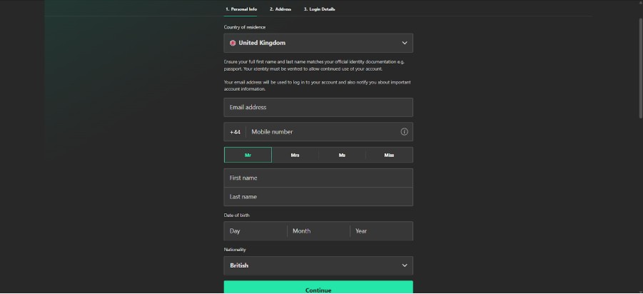 Registration bet365 step 2 uk