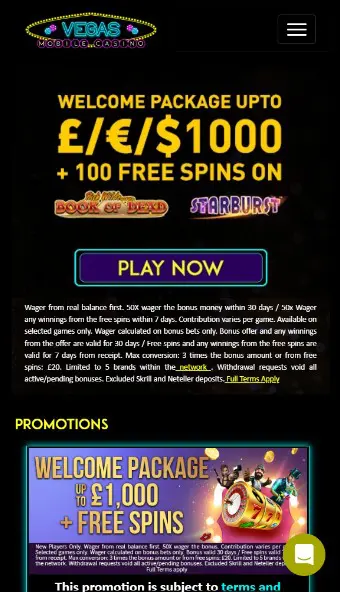 Vegaz casino mobile