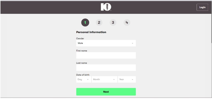 10bet Sports UK Registration Step2