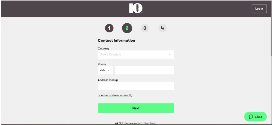 10bet Sports UK Registration Step3