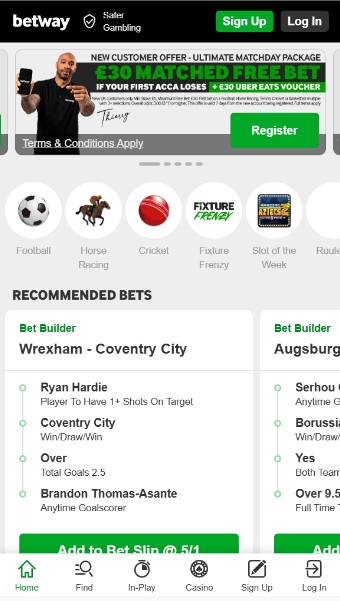 Betway UK Homepage Sportsbetting