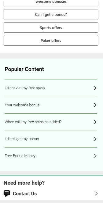 Help Center Unibet UK Sports mobile