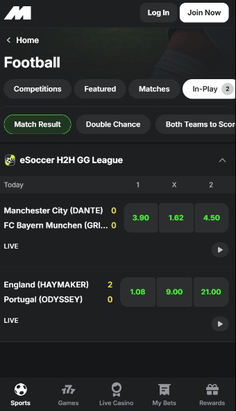 Midnite UK Inplay Betting Sports