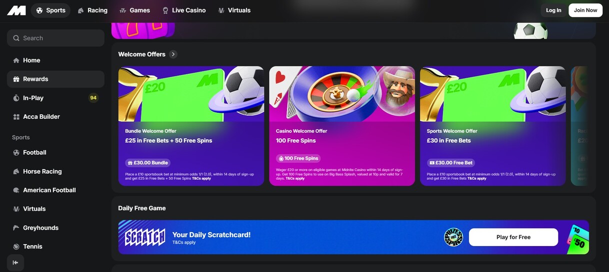 Midnite Uk Sports Offers