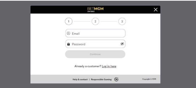Registration BetMGM UK Step2