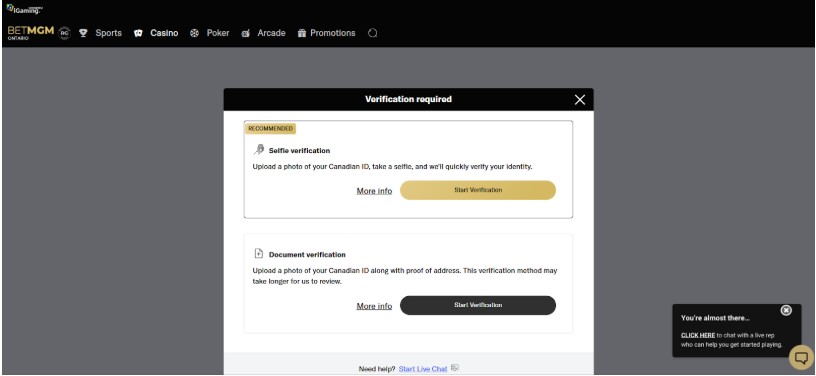 Registration BetMGM UK Step5