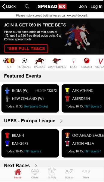 Spreadex Homepage Sportsbetting United Kingdom