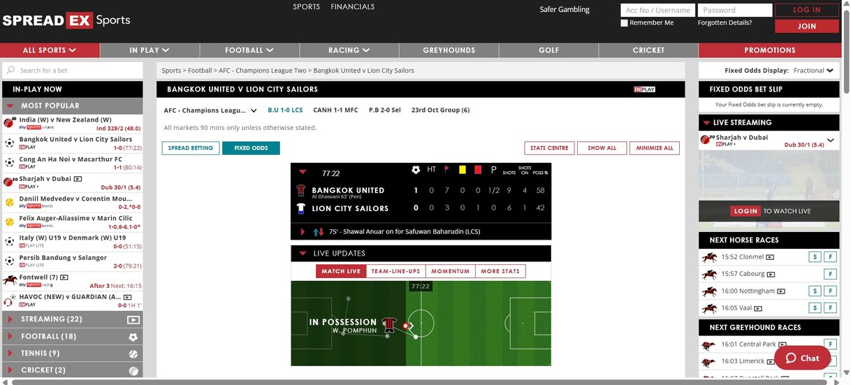 Spreadex Inplay Sportsbetting UK