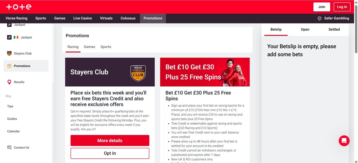 Tote UK Sports Promotions