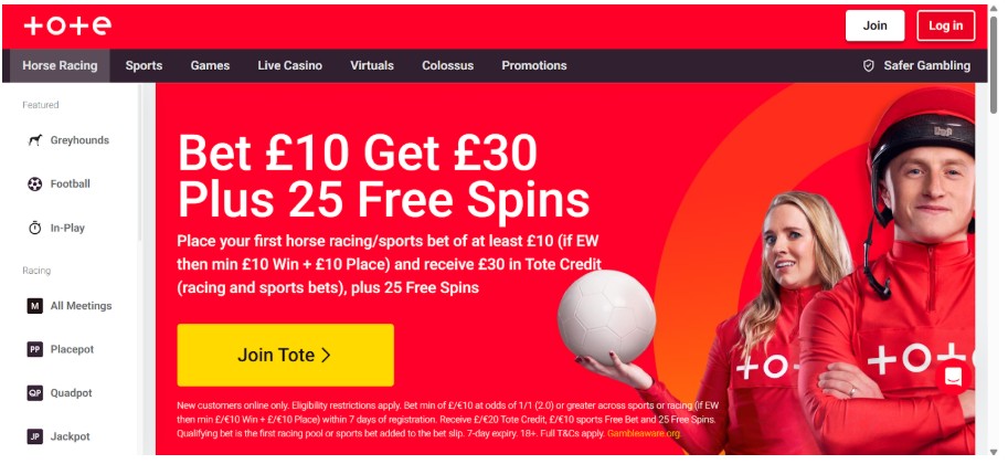 Tote UK Sports Registration Step1