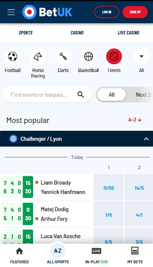 BetUk Tennis