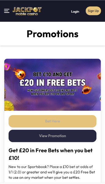 Jackpot Mobile Casino Promotions UK