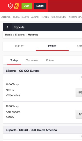 Ladbrokes Esports UK mobile