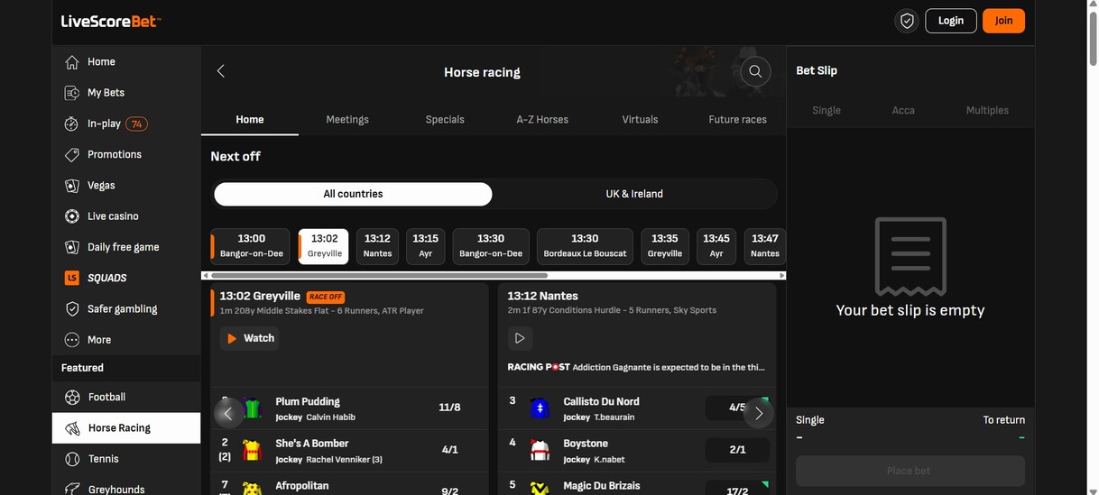 Livescorebet UK Horse Racing pc