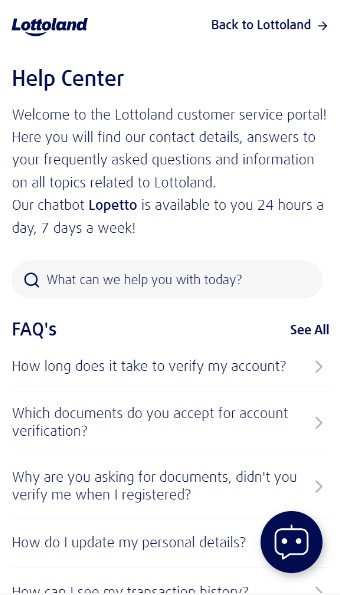 Lottoland Sportsbook UK Help Center mobile