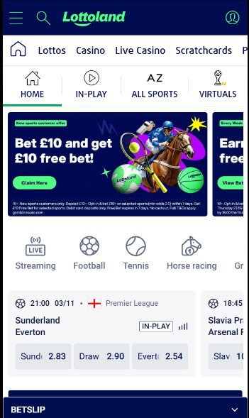 Lottoland Sportsbook UK Homepage
