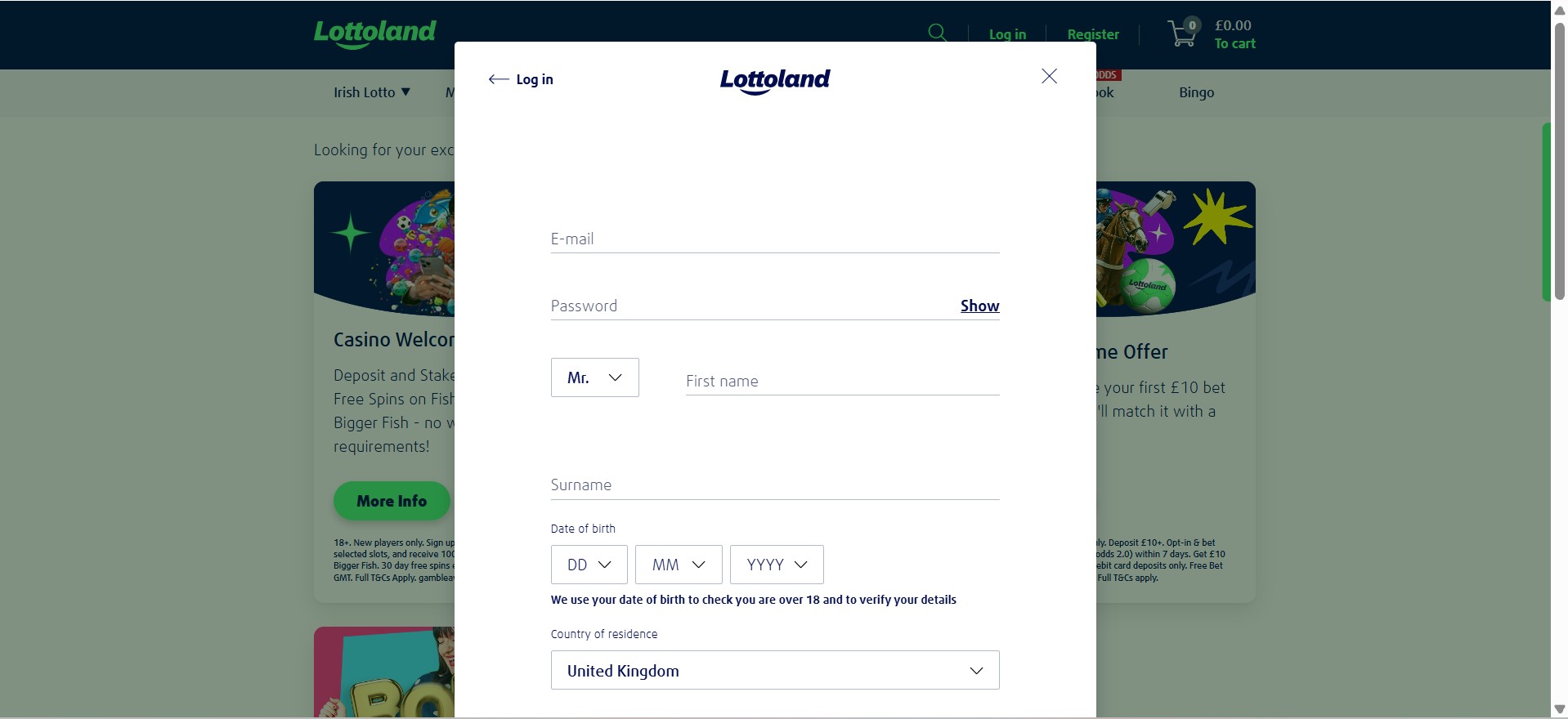 Lottoland Sportsbook UK Registration