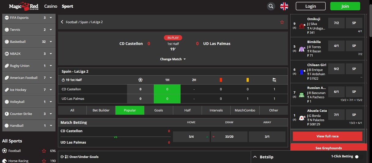 MagicRed Inplay Betting UK pc