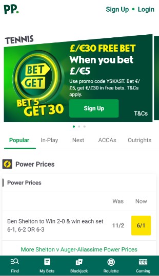 PaddyPower UK Tennis