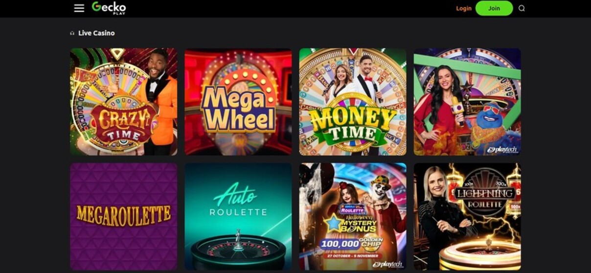 Geckoplay Casino UK Live Casino pc