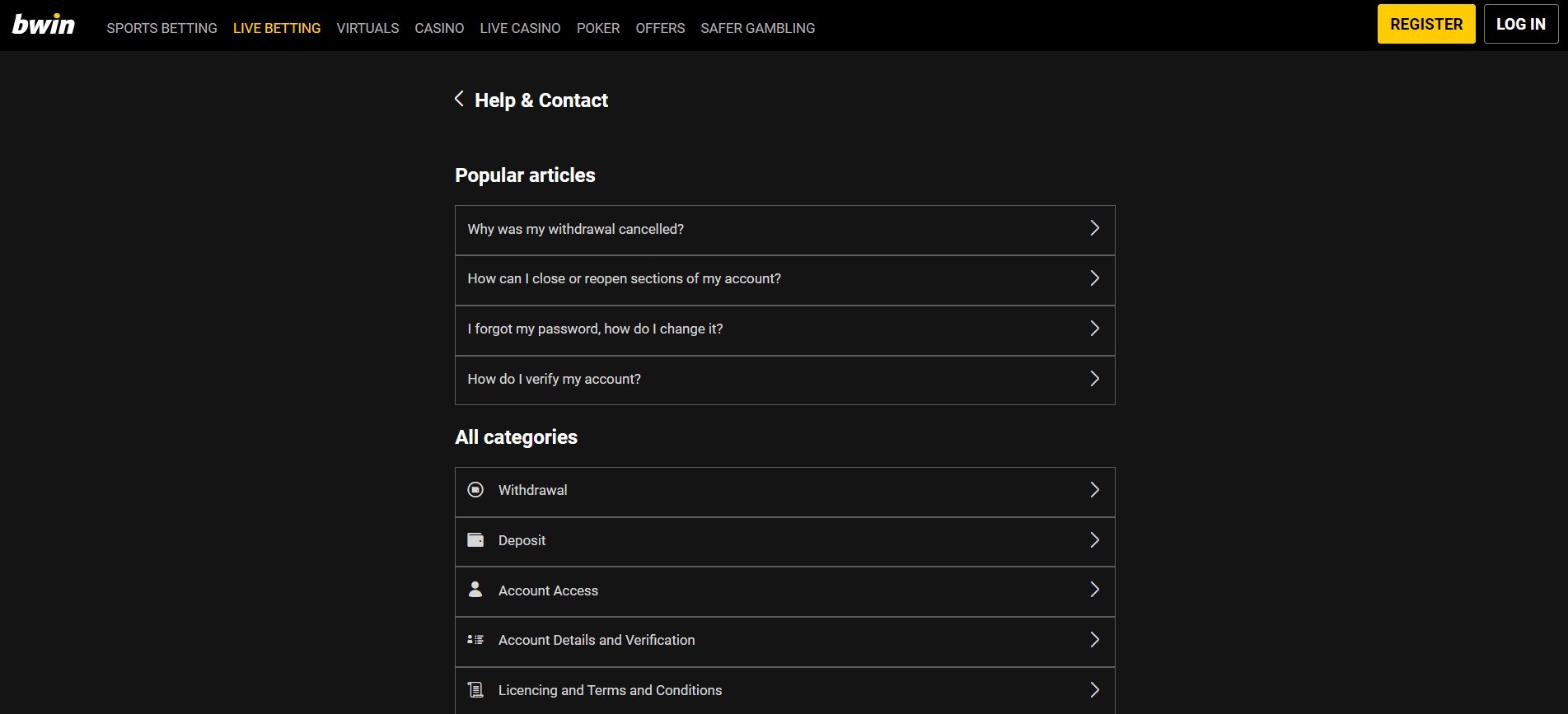 Bwin Sportsbook UK Help & Contact