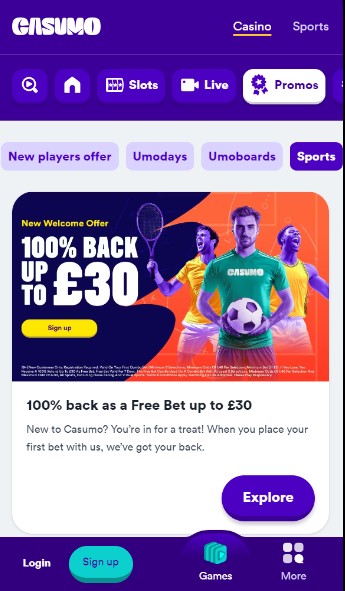 Casumo Sports UK Promotions