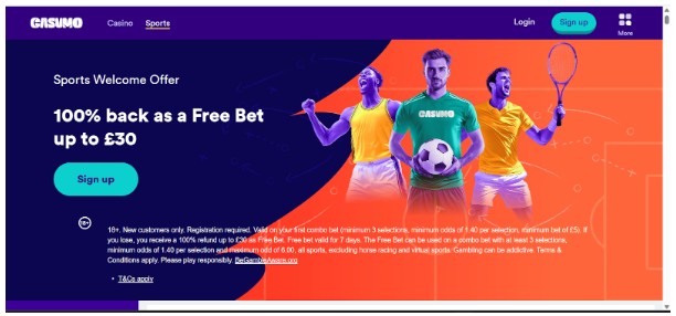 Casumo UK Sports Registration Step1