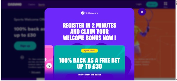 Casumo UK Sports Registration Step2