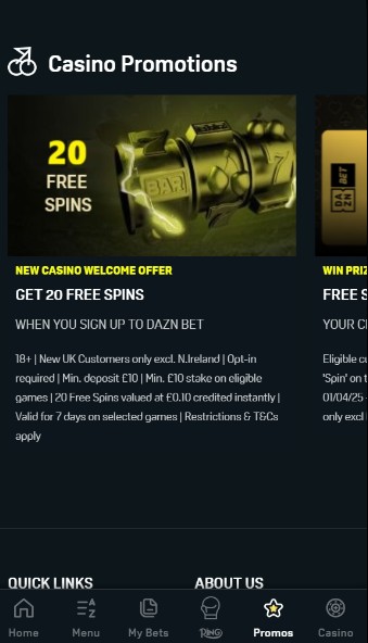 DAZNbet Casino UK Promotions