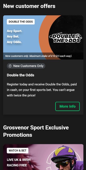 Grosvenor Sportsbook UK Promotions