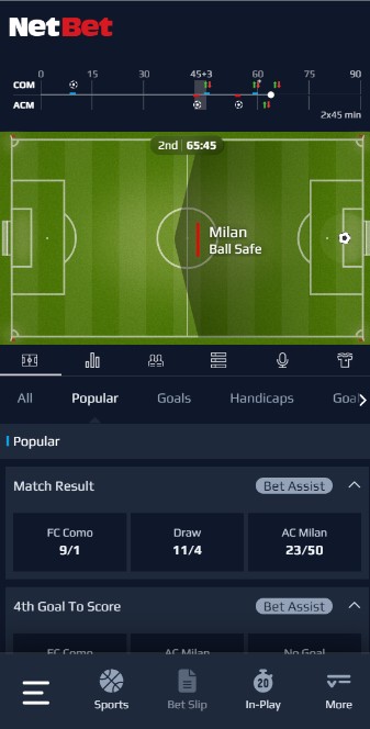 In play betting Netbet Sportsbook UK