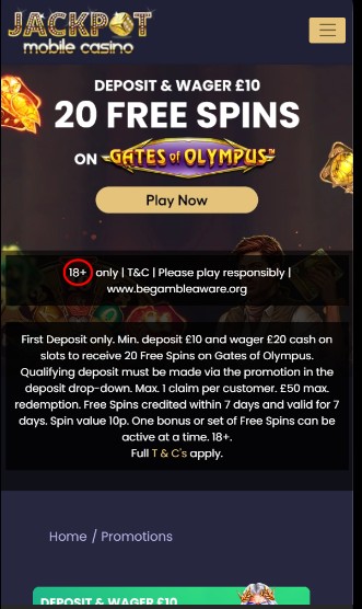 Jackpot Mobile Casino Promotions UK updated july 26