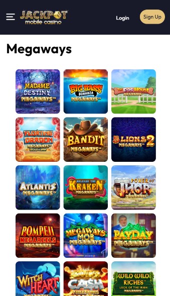 Jackpot Mobile Casino UK Megaways