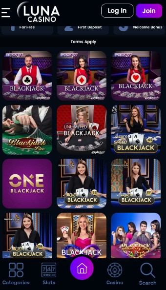 Luna Casino UK Casino Blackjack
