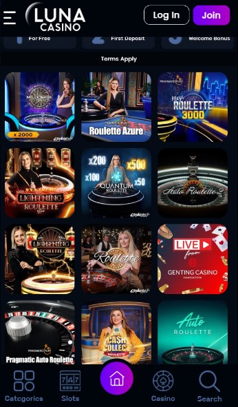 Luna Casino UK Casino Roulette