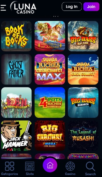 Luna Casino UK Casino Slots